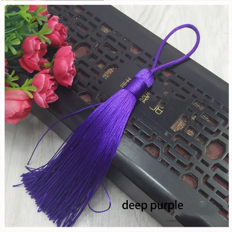 deep purple 2 шт./лот, 12 см, висячая веревка с кисточкой, шелковая бахрома, декоративные кисточки для шитья штор, одежда, аксессуары для украшения дома - Цвет: deep purple