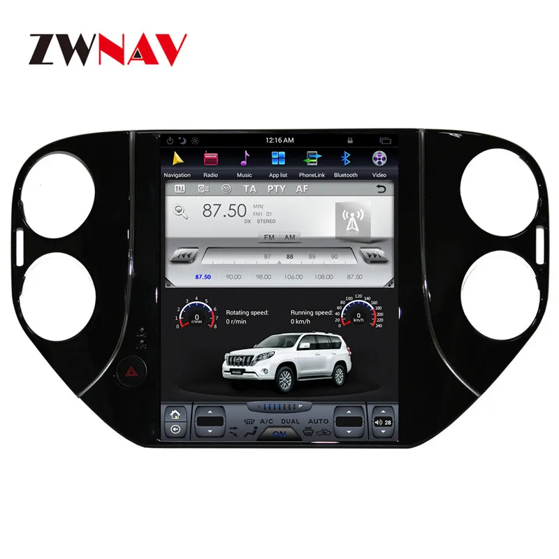 ZWNVA Тесла стиль экран новейший Android 7,1 автомобильный dvd-плеер gps навигация Радио экран для Volkswagen VW Tiguan 2010 2011