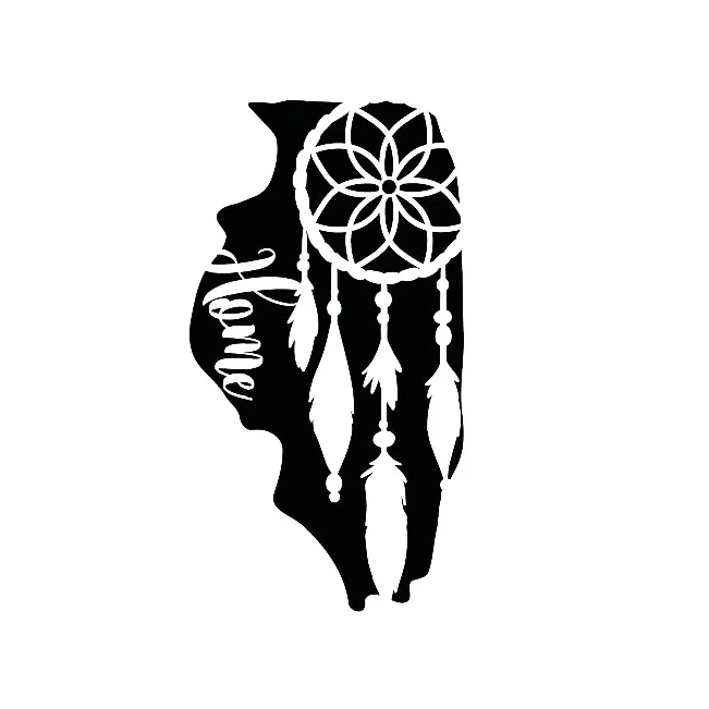 Красивый Illinois State девушка-подросток Ловец снов виниловая наклейка State Car Наклейка Искусство Айдахо наклейки L384