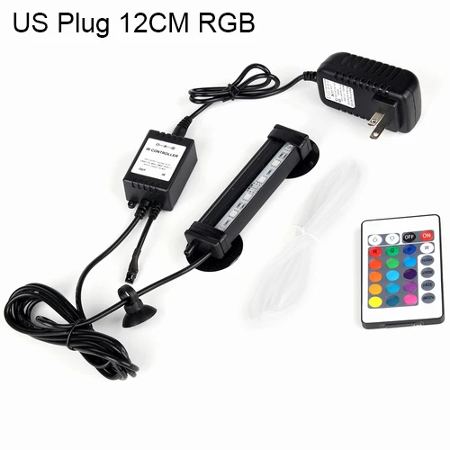 US Plug 12 CM Светодиодный светильник для аквариума IP68 водонепроницаемый светильник для аквариума с разноцветными воздушными пузырьками Погружной подводный светильник с дистанционным управлением - Цвет: US Plug 12 CM
