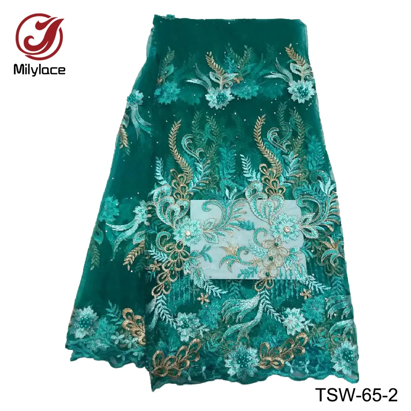 Nice quality African lace fabric with rhinestone french beaded tulle net for fairy lady dress TSW-65 | Дом и сад