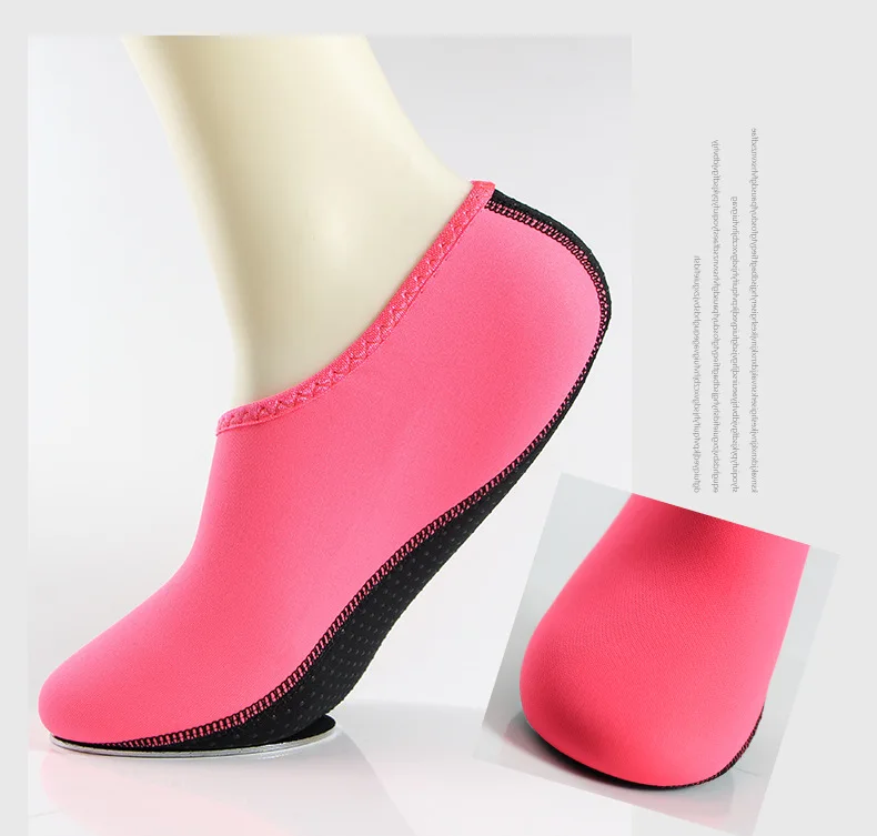 Rose red Носки для купания быстросохнущие пляжные спортивные носки противоскользящие туфли носки для подводного плавания для мужчин и женщин - Цвет: Rose red