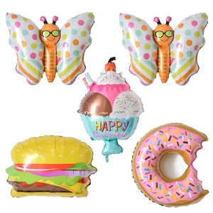 Шары из фольги для гамбургеров, украшения для дней рождения, детские игрушки-пончики, надувные воздушные шары, товары для вечеринок, детский душ