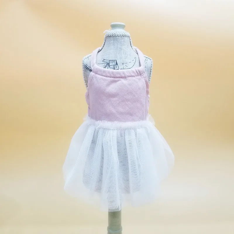 Домашнее животное летние платья Милая одежда розовый для щенка маленькая собака