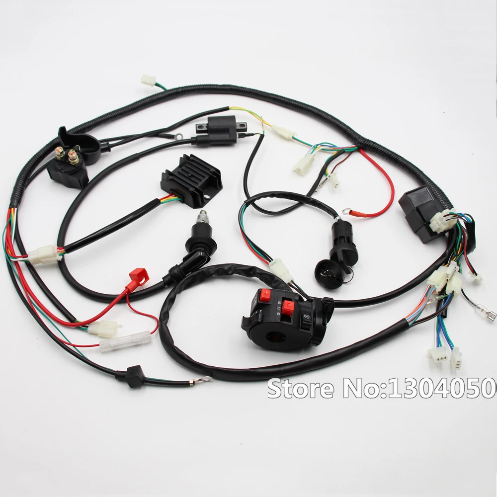 Полный Электрический старт двигателя Жгут проводов ткацкий станок GY6 125 150cc Quad Bike