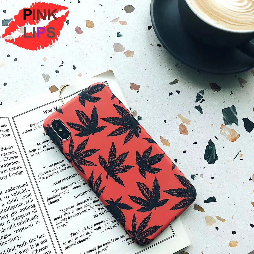 

Suprem Maple Leaves Phone Case For iPhone 11 Pro Max X XR XS MAX 7 8 6 6S Plus Summer Soft IMD Phone Back Cover Cases Coque
