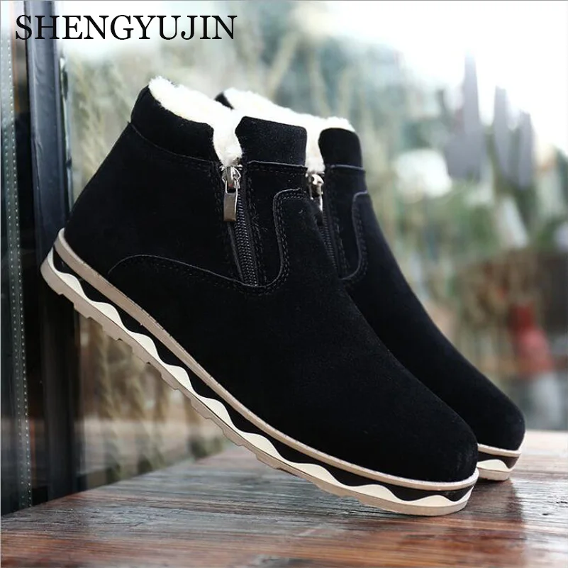 SHENGYUJIN/2019 г. Новые теплые зимние ботинки мужская повседневная обувь на молнии