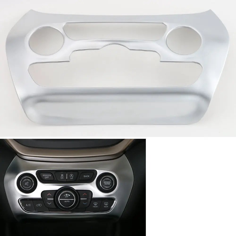 

1PC Silver Car Center Console Switch Control Panel Frame Cover Trim Sticker ABS Auto Styling Accessory For Jeep Wrangler 2011-16