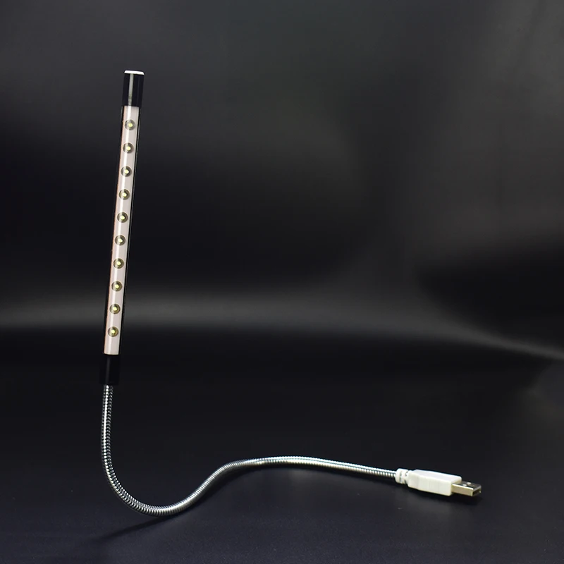 Oobest маленький гибкий USB светодиодный настольный светильник 10 светодиодный фонарь вспышка светильник для ПК ноутбук светильник ing ноутбук лампа для чтения