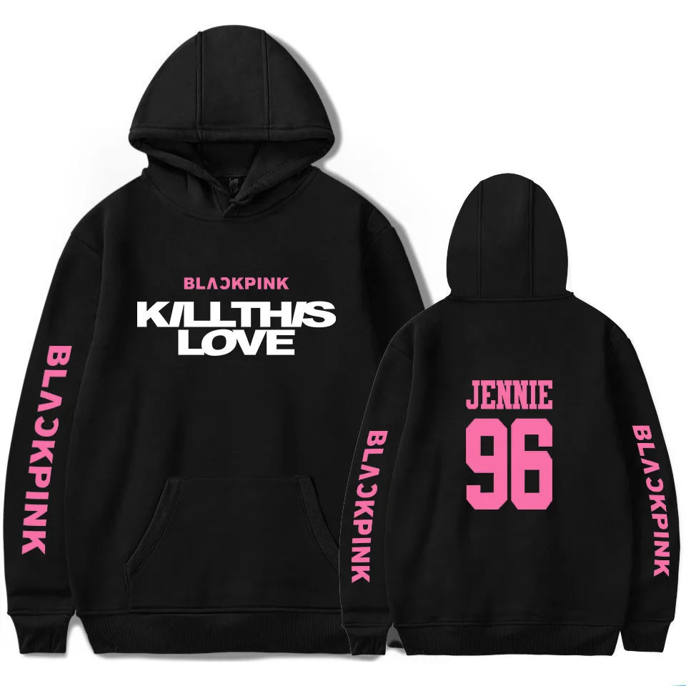 Kpop Kill This Love Blackpink толстовка с альбомом Роза Лиза хип хоп розовая толстовка с капюшоном для мужчин и женщин толстовки свитера большого размера больше