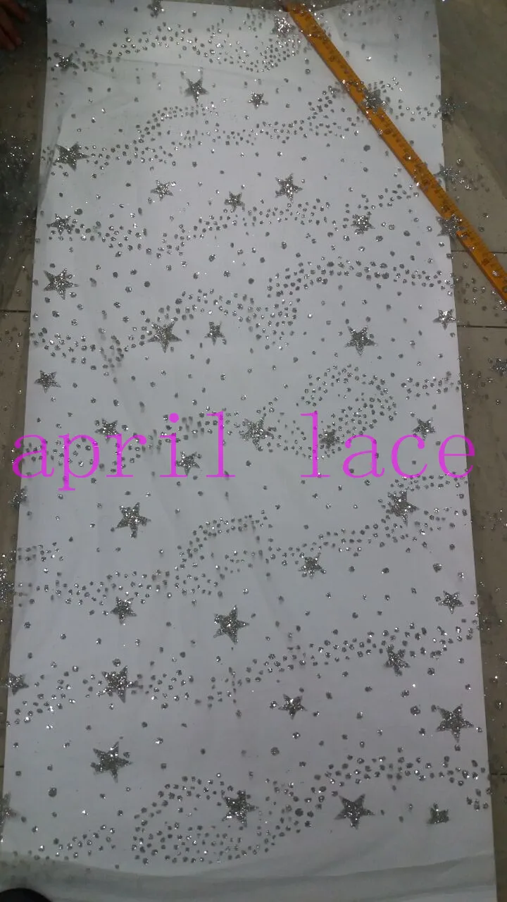 5 ярдов ap105 серебряная звезда Добби блестящая приклеенная ткань дышащая