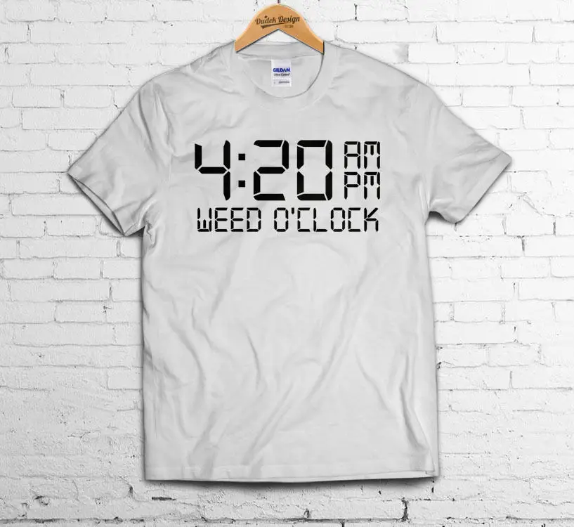 4:20 утро вечер сорняков часов футболка дым время TUMBLR наркоман Халифа WIZ Новые