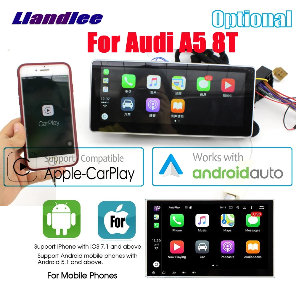 Liandlee Android для Audi A5 8 T 2007~ автомобильный стиль Carplay Зеркало Ссылка плеер камера экран карта gps-навигатор