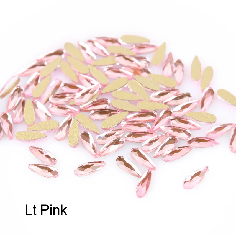 Lt Pink Горячая Распродажа маленькая капля 2x6 мм ногтей Стразы 26 цветов нарядное с украшением в виде кристаллов со стразами 30/100 шт./пакет для 3D для художественного оформления ногтей - Цвет: Lt Pink
