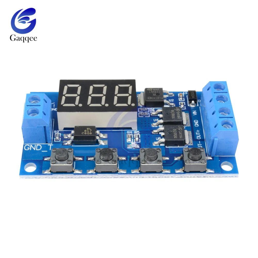 DC 12 V 24 V двойной МОП-светодиодный цифровой реле задержки времени цикл запуска переключатель плат сроки Управление модуль 4 переключатель