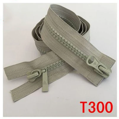 Meetee 5 шт. 80 см 5# Многоцветный резиновый двойной открытый хвост молния Сделай Сам пуховик Домашний текстиль Одежда ручная вышивка двойная голова молния - Цвет: Light gray