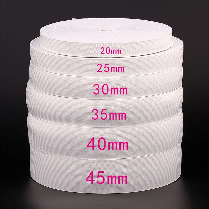

1 meters Wide 6/20/25/30/35/40/45/50MM Nylon Highest Elastic Bands for Garment Flat Tape Webbing Trousers Sewing Accessories DIY