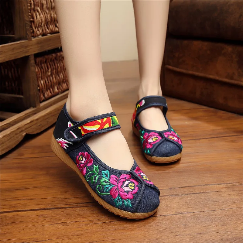 Chaussure Femme винтажная обувь с вышивкой женские лоферы Zapatos в китайском стиле дамская