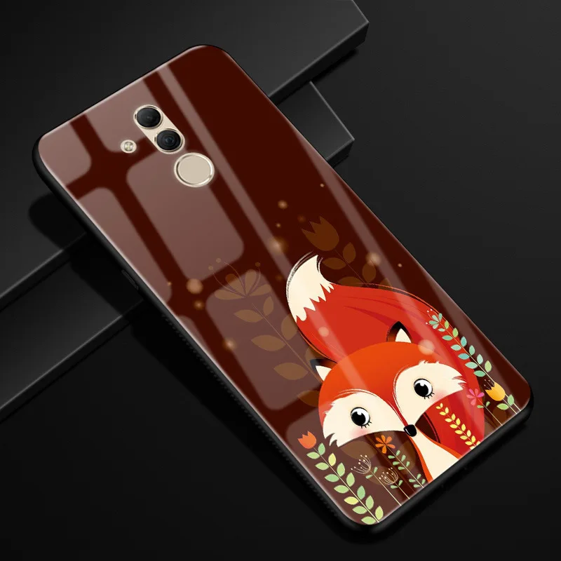 Для huawei mate 20 lite чехол Чехол из закаленного стекла для телефона черный ТПУ бампер чехол для huawei mate 20 lite стеклянная крышка mate 20 lite