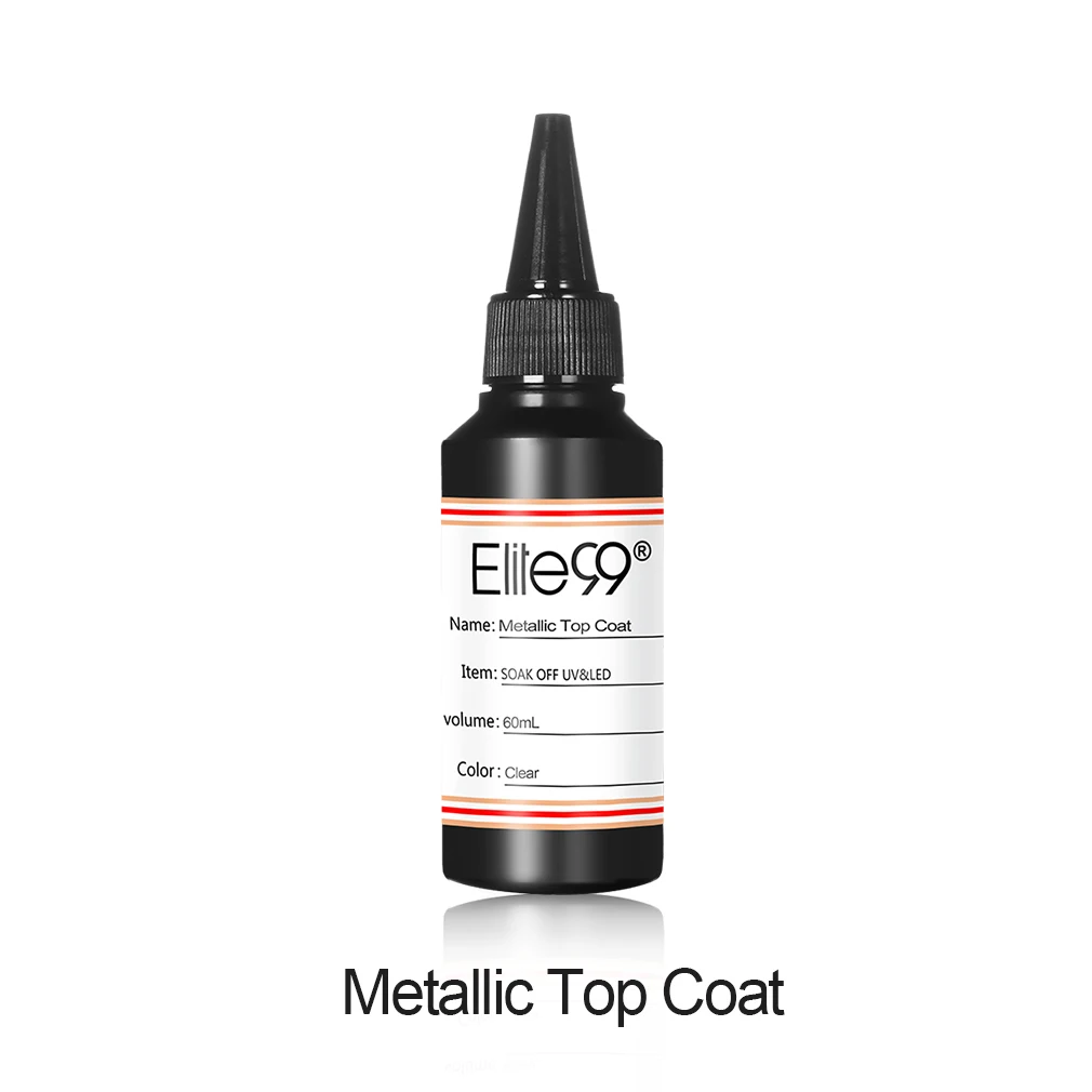 Metallic Top Coat Elite99 60 мл матовая металлическая усиленная воздушная сухая грунтовка матовый УФ-Гель-лак верхнее Базовое покрытие впитываемый УФ-светодиодный Гель-лак для дизайна ногтей - Цвет: Metallic Top Coat