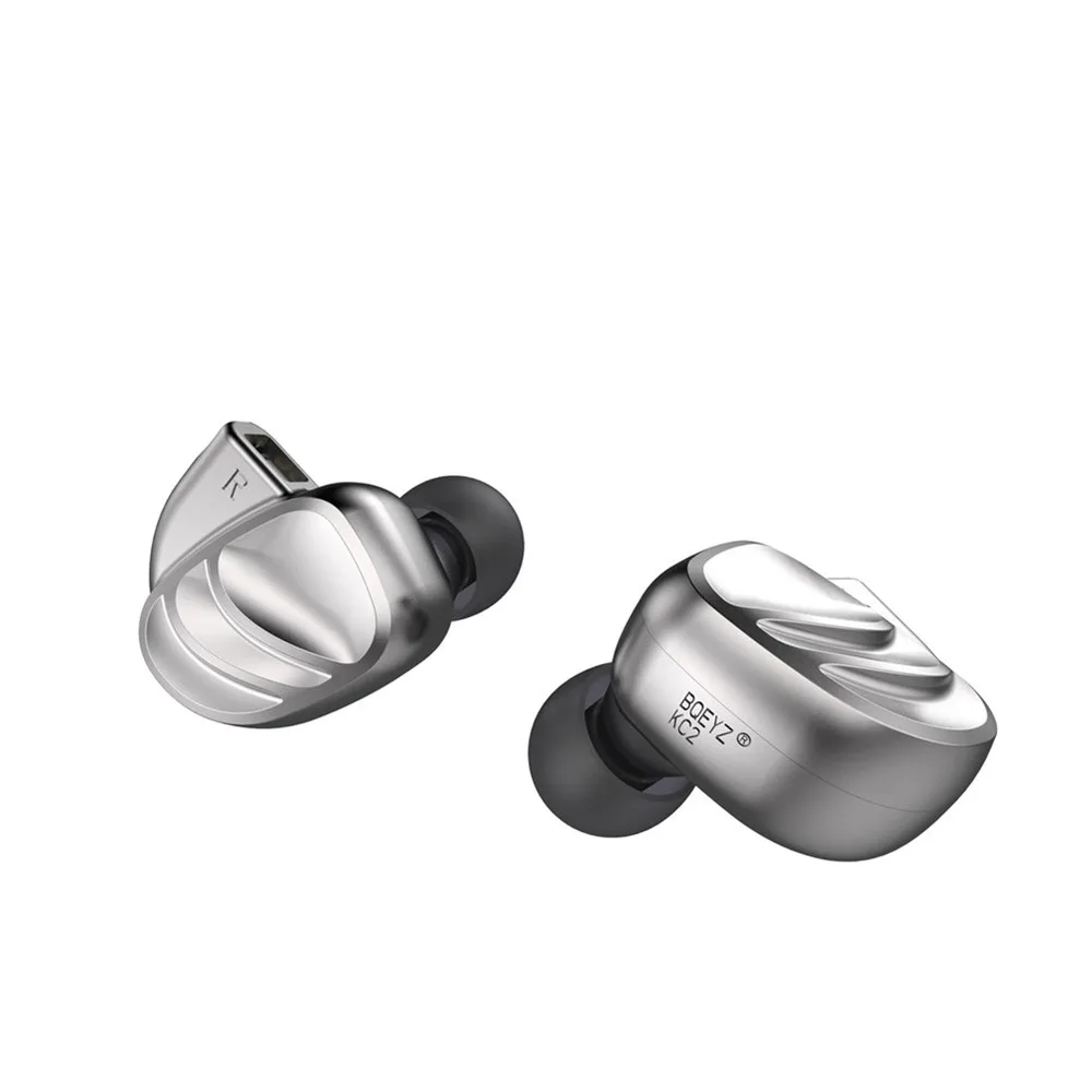 BQEYZ KC2 Quad драйверы наушники HiFi стерео гарнитура, шумоизолирующая со съемным кабелем