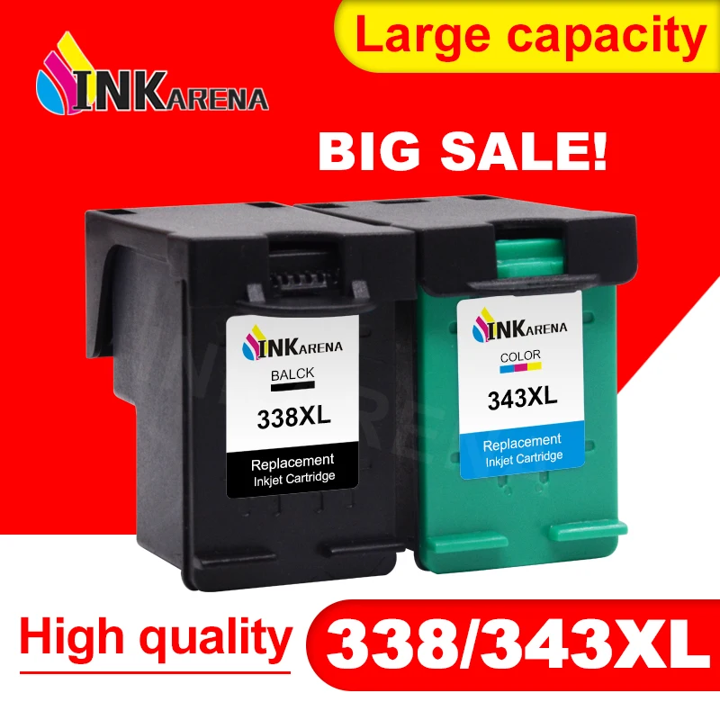 INKARENA 338XL 343XL сменный картридж для принтера HP 338 343 XL Photosmart 8150 с чернилами Deskjet 5740 6520