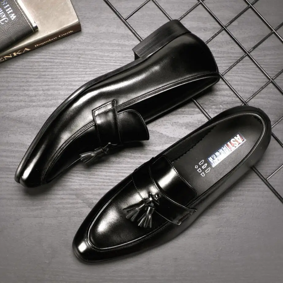 Мужская кожаная повседневная обувь оксфорды свадебные туфли мужские мокасины