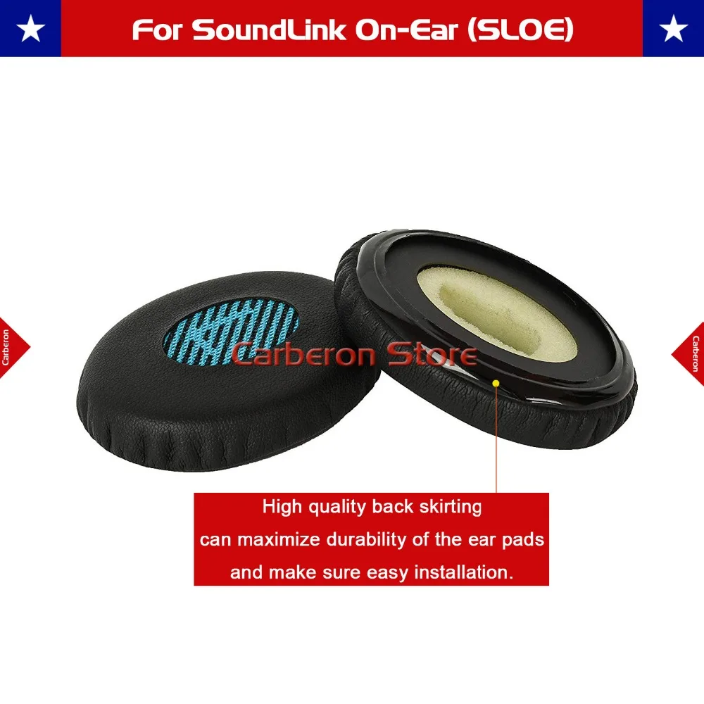 Carberon Сменные амбушюры для Bose SoundLink On-Ear(OE)/SoundTrue On-Ear(OE)/On-Ear 2(OE2) наушники(Blue LR