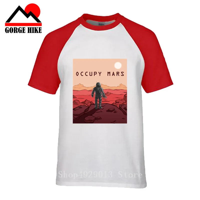 New Star Occupy Mars Adventure Space X Tshirts Volcanic Planet Rocks Men t shirt Back To The Future Galaxy Astronau Wars T Shirt | Мужская