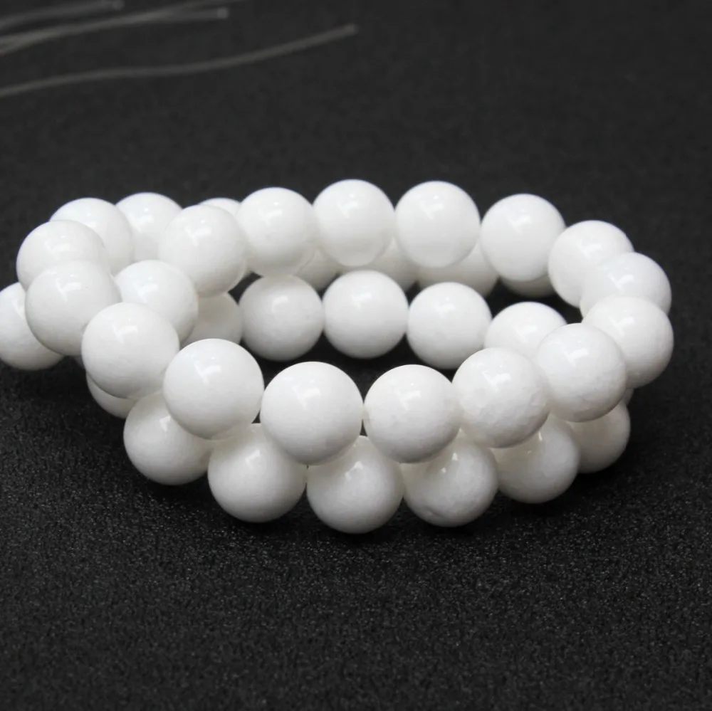 Бусины Из Натурального Белого Камня AAA + для изготовления ювелирных изделий 4 /6 /8 /