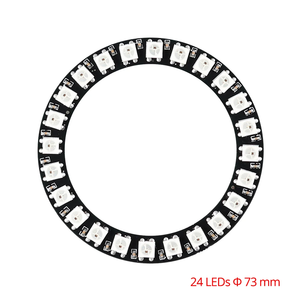 1 шт. WS2812B IC 5050 RGB светодиодный кольцо 1Bit 8Bit 16Bit 24Bit 35Bit 45Bit ws2812 пикселей светодиодный модуль полноцветной приводить в огни - Цвет: 24led