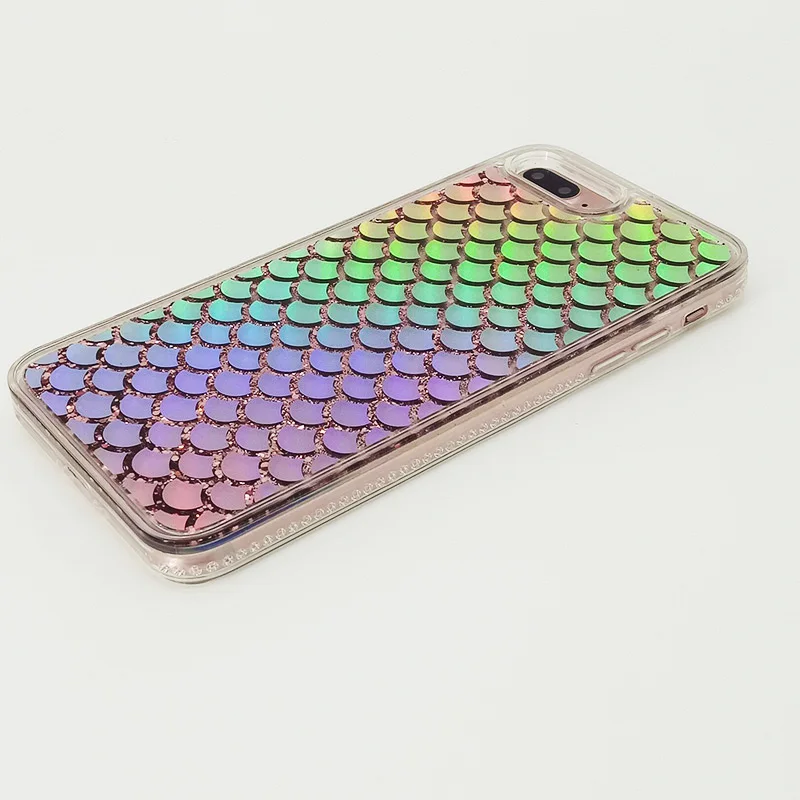 Luxury Hologram Iridescent Laser Fish Scale Pattern Cover for iPhone X Liquid Glitter Capa 6 6S 7 8 Plus Rainbow Case |