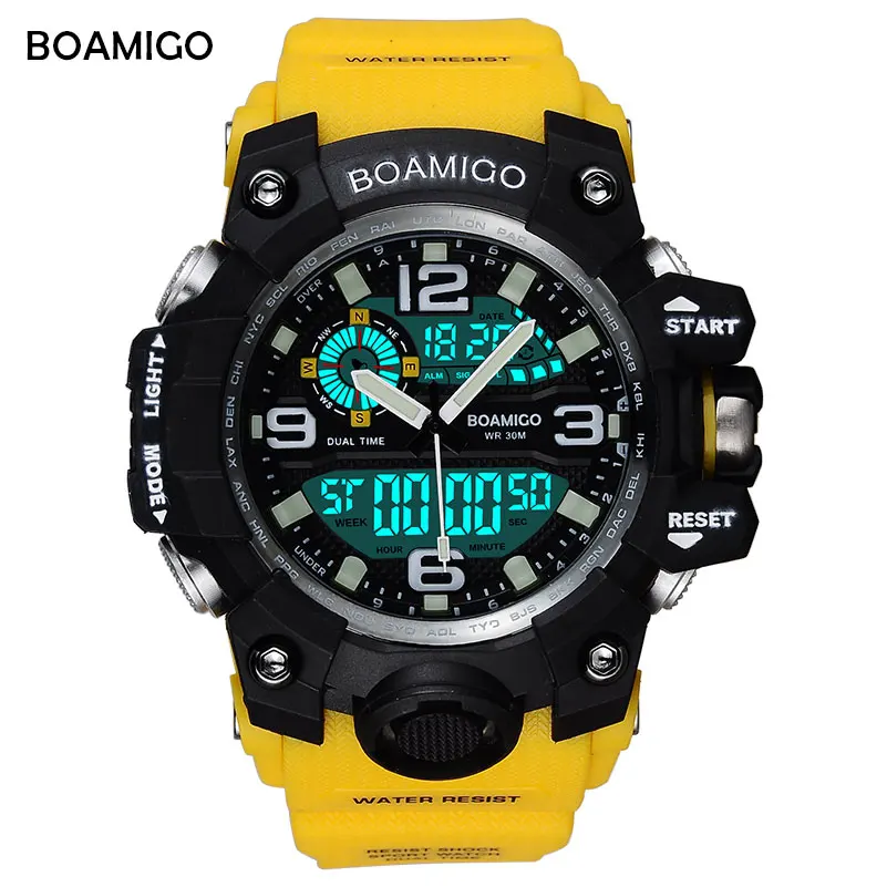 Мужские спортивные часы BOAMIGO F502 Цифровые Кварцевые водонепроницаемые с