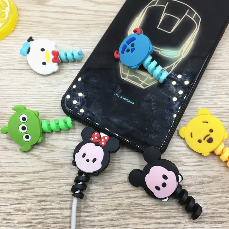 100 шт. мультфильм защита для usb-кабеля управление линии передачи данных Организатор клип Protetor де Кабо устройства для сматывания шнуров iPhone samsung huawei