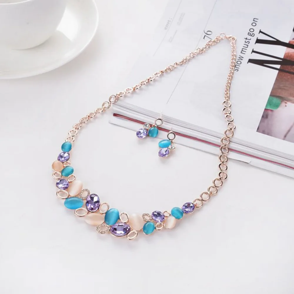 Модные женские туфли Кристалл кошачий глаз камень горный хрусталь Серьги