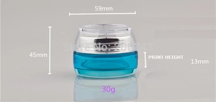 30 г градиентная банка для крема из голубого стекла косметический контейнер