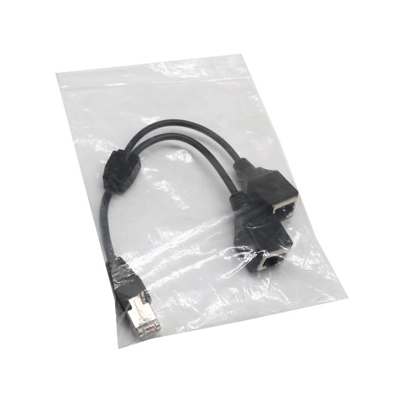 Новый черный RJ45 папа 2 Женский сплиттер Ethernet LAN сетевой адаптер кабель 24 см| |
