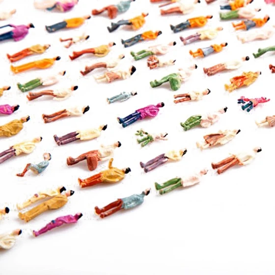100pcs HO Scale 1:100 Mix Painted Model Train Park Street Passenger People Figures|figure model|figures peoplefigures |