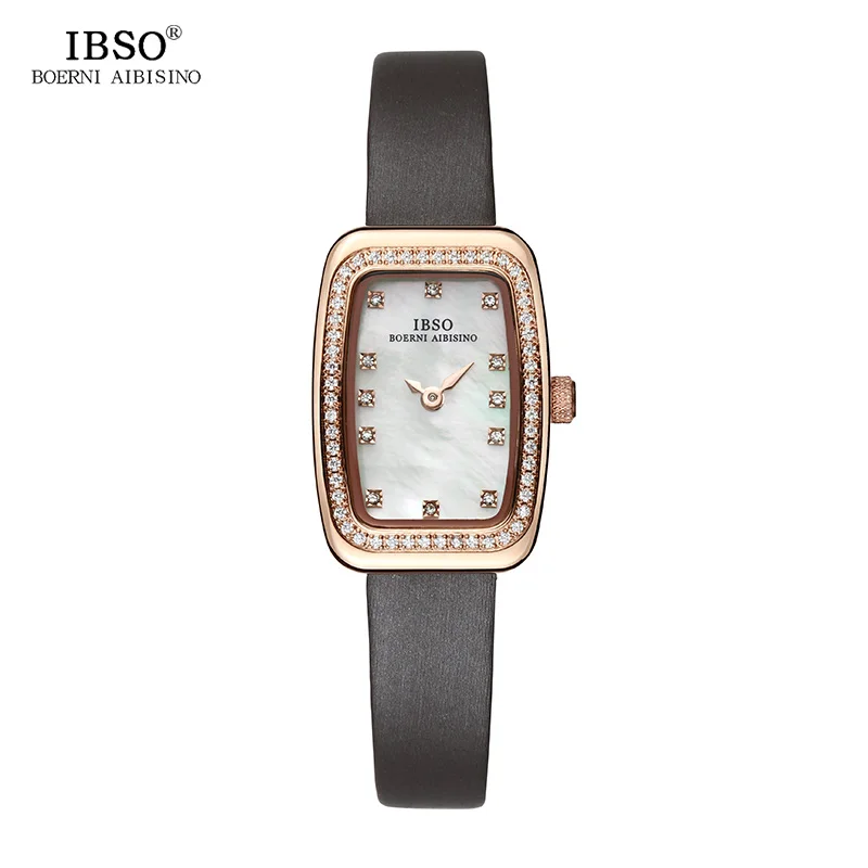 IBSO новый прямоугольный дизайн Для женщин часы 2019 Shell кварцевые С кристалалми и