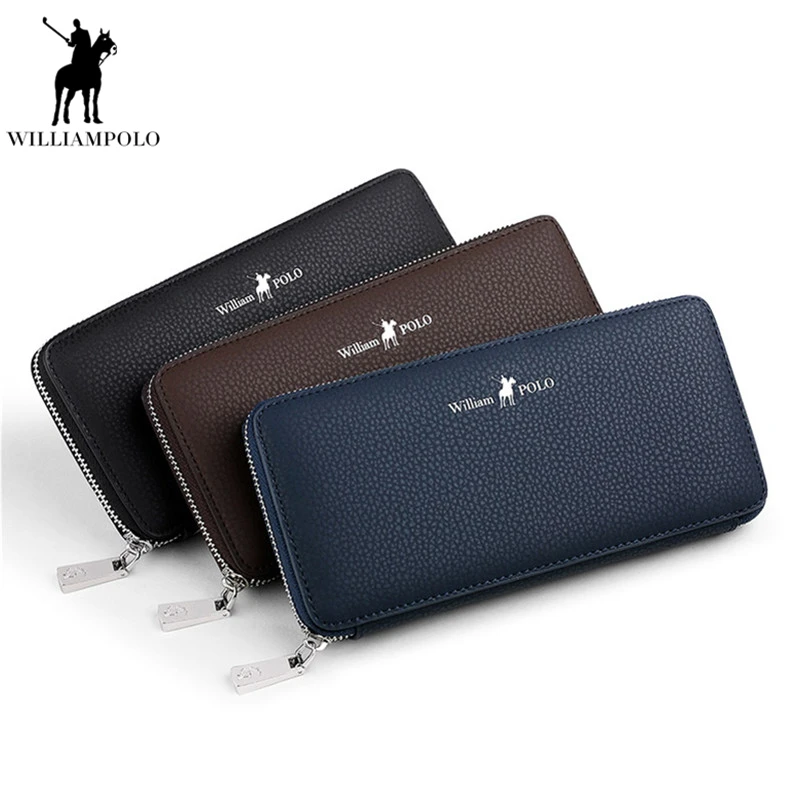 Williampolo новые туфли из натуральной кожи Для мужчин длинный кошелек Известный