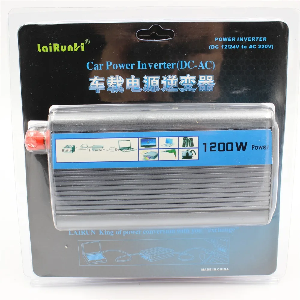 Автомобильный инвертор модифицированный синусоидальный 1200 Вт 12 В/24 в пост. Тока