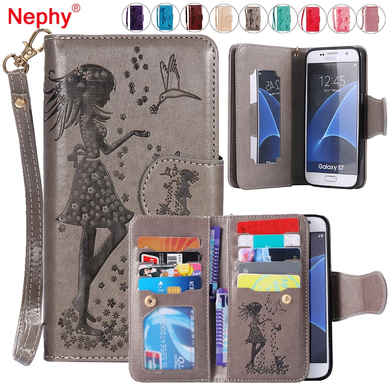 Nephy кошелек чехол для телефона samsung Galaxy S3 S4 S5 S6 S7 край S8 плюс A3 A5 J3 J5 J7 2016 2017 крышка