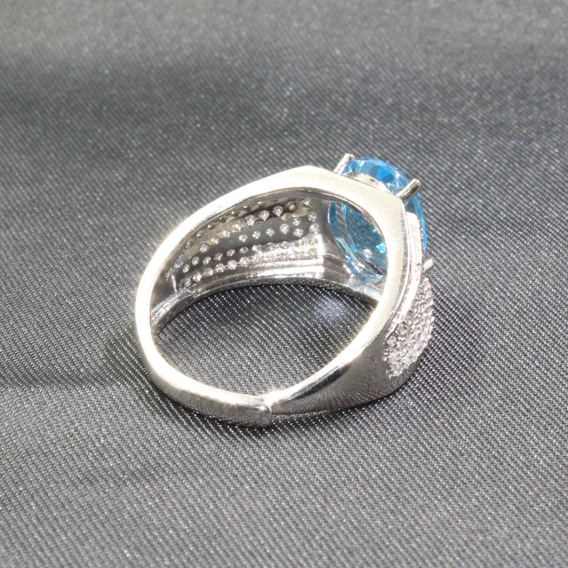 Ювелирные изделия colife Модные мужские ювелирные изделия 3ct натуральное серебряное кольцо с топазом для мужчин 925 серебро топаз кольцо подарок на день рождения для мужчин