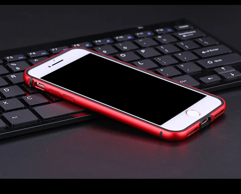 Китайский красный Ультратонкий алюминиевый бампер для iPhone 7 8 7 8 Plus тонкий металлический каркас чехол для телефона силиконовый чехол Coque Capinha Funda