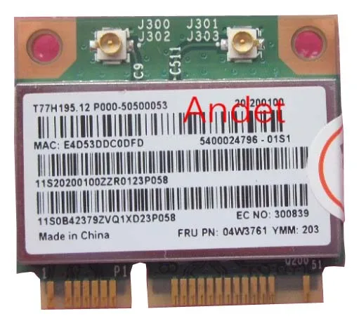 04w3761 для Broadcom 2.4 ГГц Bcm94313HMGB bcm4313 + bcm20702 BGN Mini pci-e WLAN Wi-Fi карты BT Bluetooth 4.0 Lenovo thinkPad |