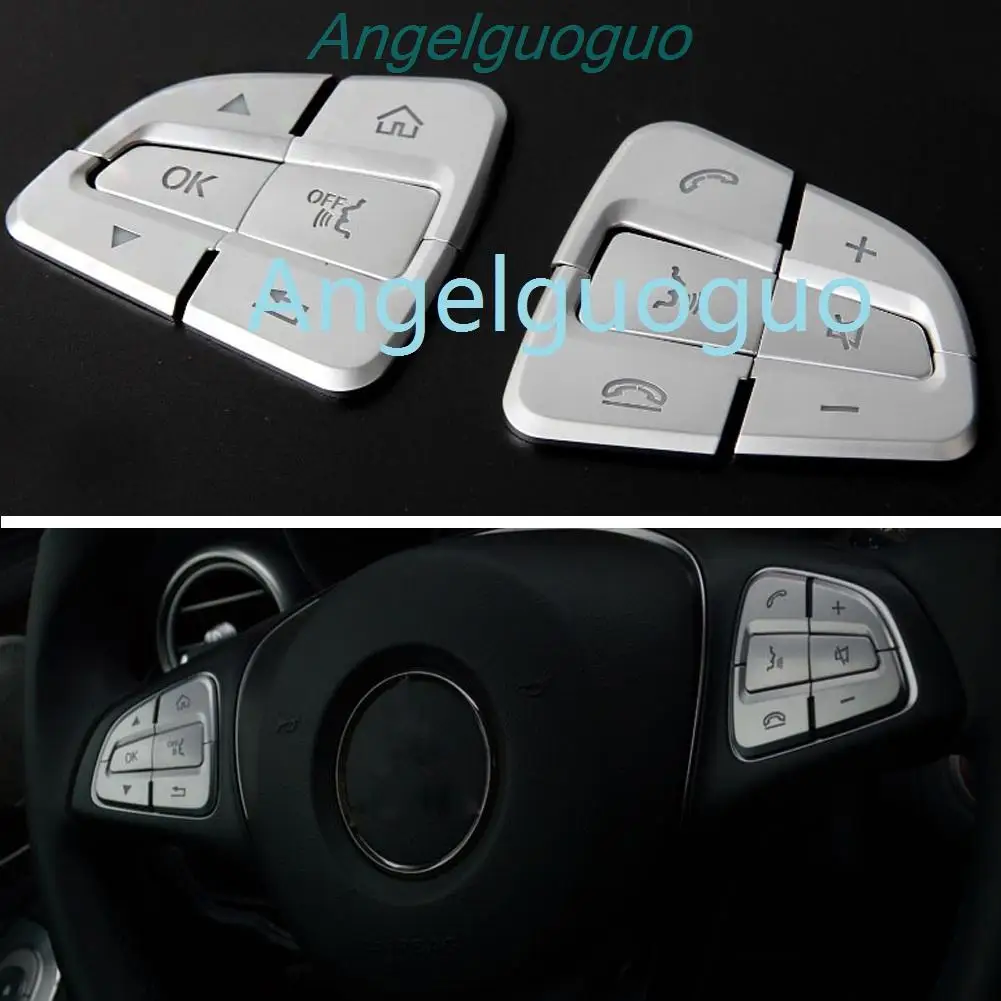Angelguoguo кнопки для рулевого колеса автомобиля ручка отделка крышка наклейка Mercedes
