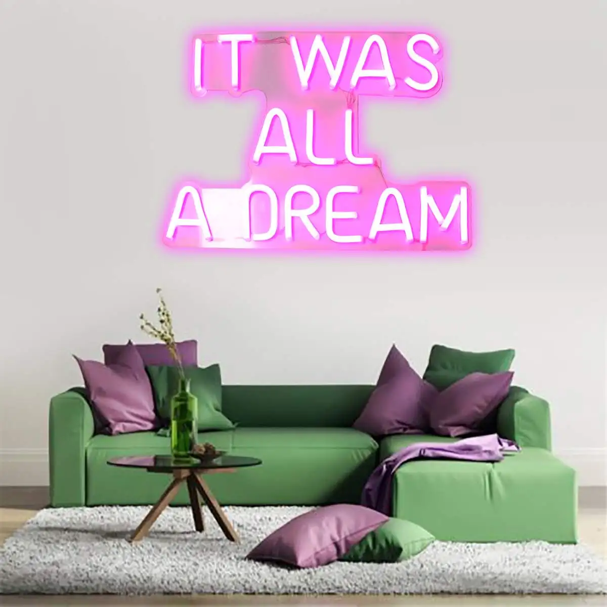 Неоновая вывеска "It Was All A Dream", светодиодный светильник, ручная работа, визуальное оформление, Настенный декор, коммерческий светильник, красочные неоновые лампы