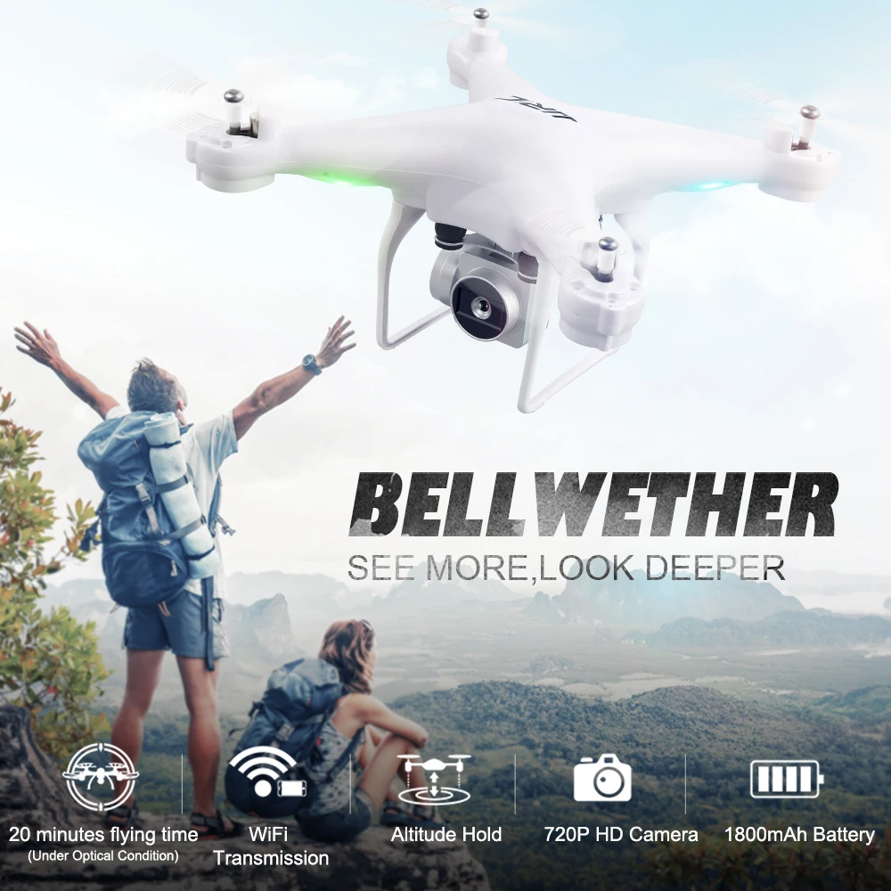 H68 Bellwether Квадрокоптер с камерой Дрон Wifi FPV режим удержания высоты Безголовый
