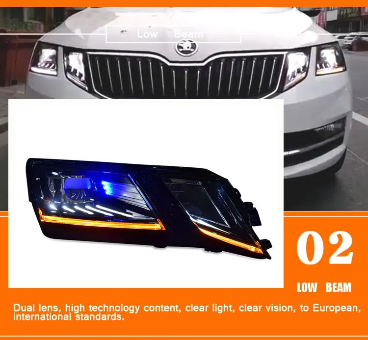 2 шт. автомобильный стиль светодиодный фары для Skoda Octavia для Octavia Головной фонарь светодиодный DRL Объектив двойной луч H7 HID Xenon bi xenon объектив