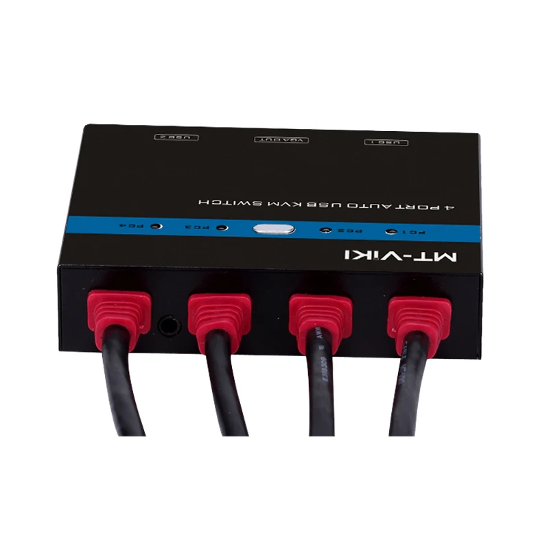 MT Viki 4 порта Авто Смарт USB VGA KVM переключатель с проводным пультом дистанционного